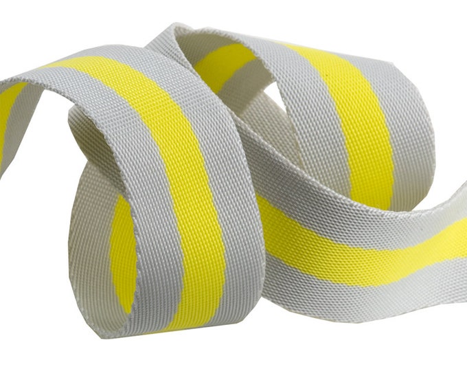 Tula Pink Webbing | 1.5" | Gray/Yellow | BT Foot or Inch