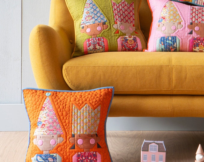 Tilda | My Party Square Cushion | 16in x 17.5in | Choose your color Ginger or Moss