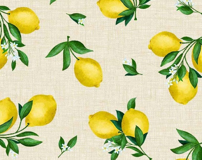 Michael Miller | Lemon Fresh | Lemon Texture | Beige | DC10755 | Fat Quarters and Yardage F4