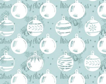 Riley Blake | All About Christmas | C10799 | Blue | Ornaments | Fat Quarter | Yardage