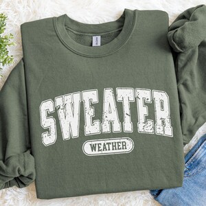 Sweater Weather Sweatshirt, Cozy Sweatshirt, Autumn Gifts, Fall Sweatshirt, Retro Fall Crewneck for Womens Fall Sweater, Cozy Autumn Sweater