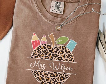 Comfort Colors Personalized Teacher Shirt, Custom Name Tee, Back To School Gift For Teacher, Teacher Appreciation Team Tshirt