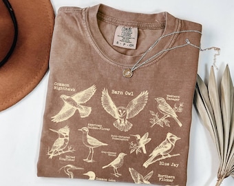 Comfort Colors Nature Lover Tshirt, Gift for Birdwatchers, Bird Watching Tee, Vintage Bird Tee, Birders, Gift For Bird Lover Mom Dad Grandma