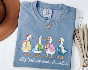 Funny Goose Teacher Shirt Comfort Colors Back To School Tee SEL Teacher Gift Elementary Prek Teacher Humor Classroom Shirt