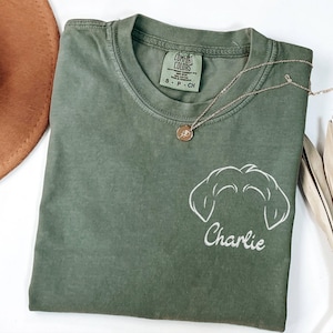 Custom Embroidered Comfort Colors Dog Shirt, Personalized Dog Ears Shirt With Name, Dog Ears Shirt, Dog Dad Gift, Pet Lovers, Custom Dog Tee
