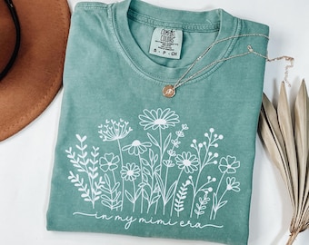 Comfort Colors In My Mimi Era Shirt, Floral Mimi Tshirt, Grandma Shirt, Gift for Grandmother, Mimi Shirt, Gift from Grandkids, New Mimi Gift