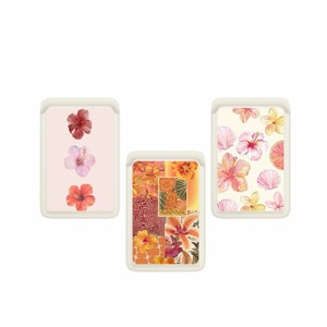 Portafoglio Magsafe Summer Hibiscus, porta carte magnetico in pelle con fiori hawaiani per iPhone 15, iPhone 14, iPhone 13 SE Pro Max Plus