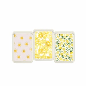 Cartera Magsafe Summer Lemon, tarjetero magnético de piel con diseño playero amarillo para iPhone 16, 15, iPhone 14, iPhone 13 SE Pro Max Plus