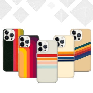 Custodia per telefono a strisce retrò Custodia per telefono Cover per iPhone 16 Pro, 15, 14, 13, 12, 11, Google Pixel 9 Pro, 8, 7A, Samsung Galaxy S24 fe, A16, A55