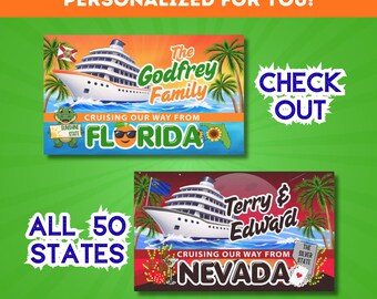 State Cruise Magnet, Personalized Name Magnets,  Magnetic Cruise Sign