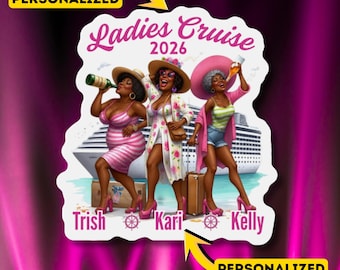 Cruise Door Magnets – Personalized Girls Trip Magnetic Black Cruise Sign