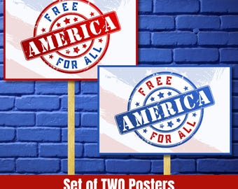 Protest Signs - Free America For All, Anti-Trump Poster Set