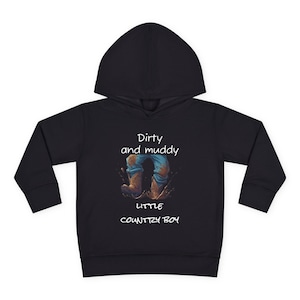 Country Boy Toddler Pullover Hoodie, Dirt Muddy Sweater for Kids, Farm Life Youth Hooded Sweatshirt, Rustic Child Fleece Jumper, Outdoor