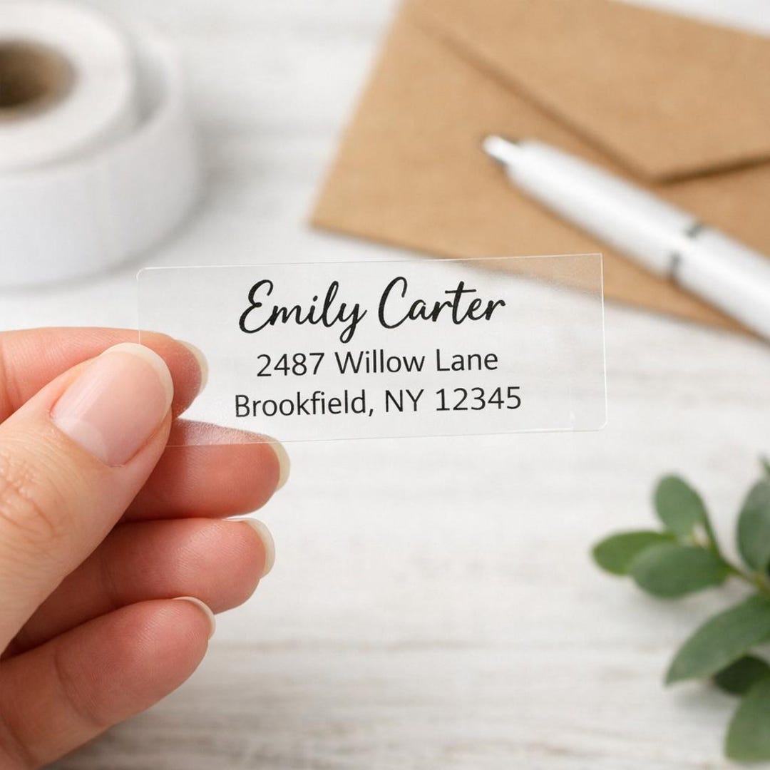 Address Labels, Transparent Custom Wedding Address Labels, Recipient ...