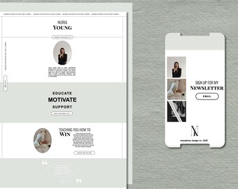 Modern Showit Website Template | Easy-to-Customize Drag & Drop Design for Creatives, Coaches, and Small Businesses