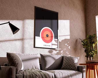 Retro Vinyl Record Poster, 60s 70s Style (Digital Download)