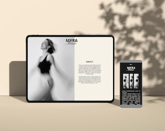 Black & White Vintage Showit Website Template | Elegant, Minimal Design for Photographers and Wedding Planners