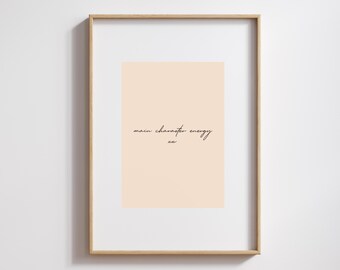 Main Character Energy Wall Art | Minimal Typography Print | Neutral Handwritten Quote | Digital Download