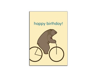 Carte d'anniversaire Bike Bear - Fabriquée à Toronto