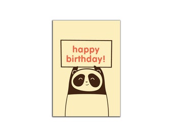 Panda Sign Birthday Card - Made In Toronto