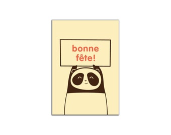 Panda Sign Bonne Fête Card - Made In Toronto