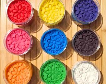 Sensory Playdough, Approx. 250g Reusable Jar - Soft Natural Dough