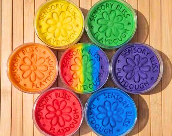 Rainbow Playdough in a jar - Soft Homemade Non-Toxic 250g