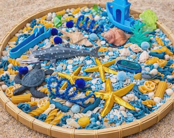 Under the Sea Pour & Play Sensory Kit | Ocean Small World Loose Parts | Ages 3+