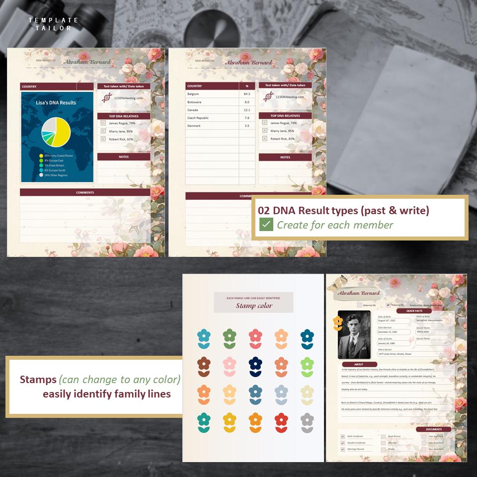 Editable Family History Book Template, Genealogy Journal, Ancestry ...