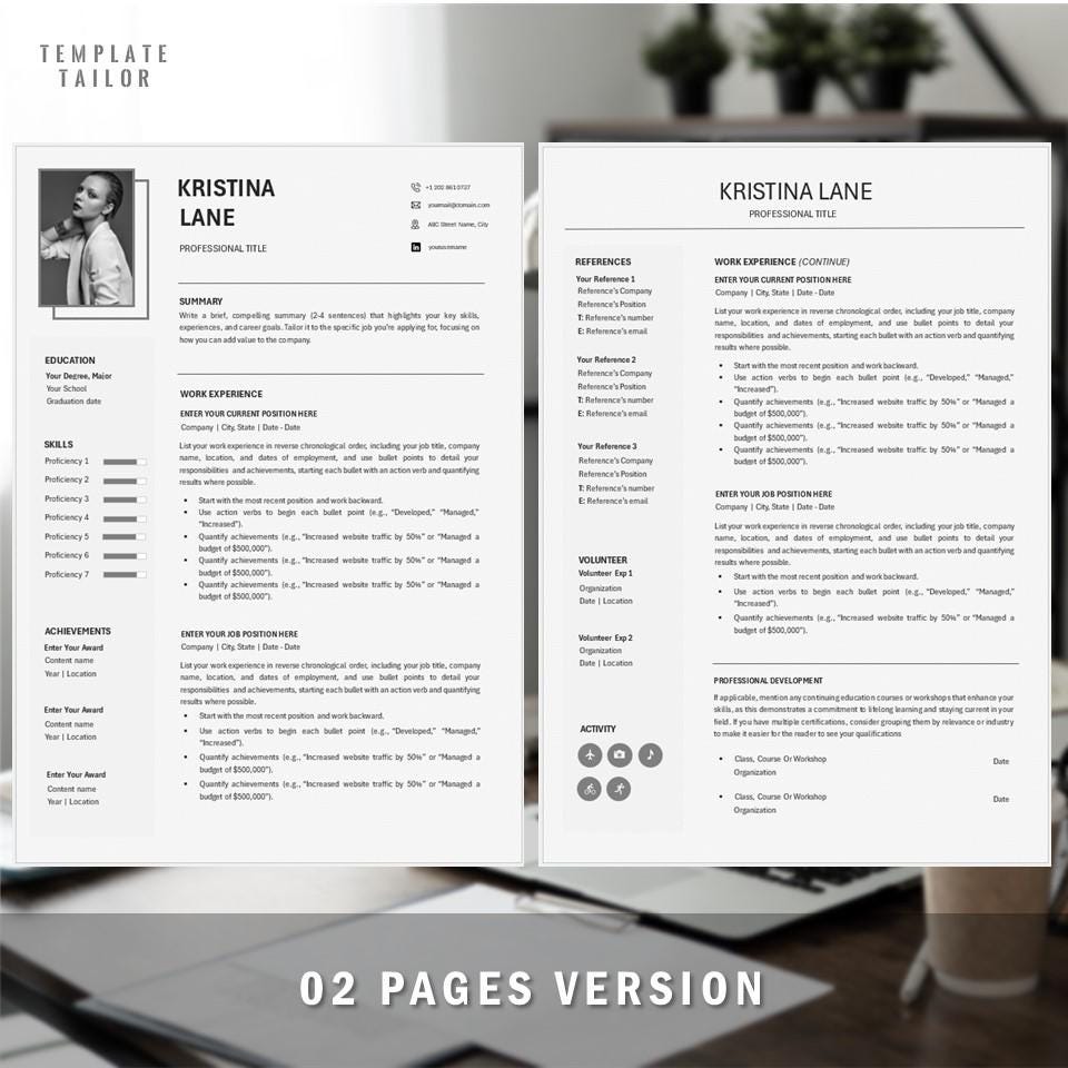 Clean Professional Resume Template 01 | Minimalist Style | Editable ...