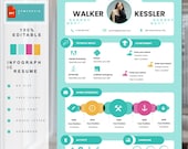 Professional Infographic Resume Template 27 | Modern & Stylish CV Design | Instant Download