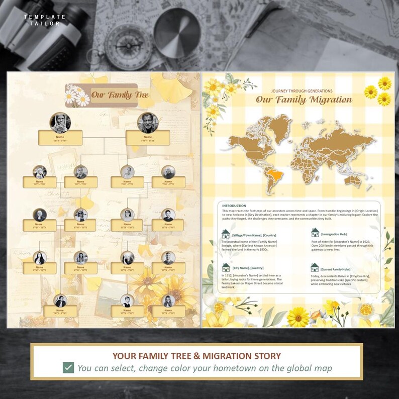 Editable Family History Book Template, Genealogy Journal, Ancestry ...