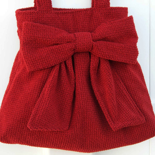 Red Bow Bag / Purse w/ Double Handles