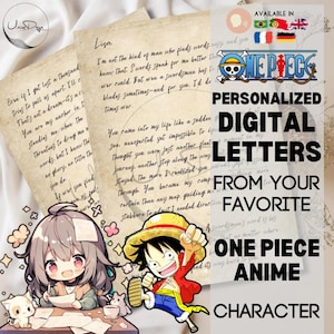 Carta Digital Personalizada de Personagem de One Piece | Presente de Anime Único e Lembrança Personalizada