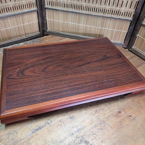 Tavolo per bonsai giapponese Kokutan anni '80 in legno d'ebano, pesante, Kadai, colori rosso e marrone, supporto per piante CS88