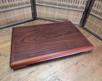 Japanese Kokutan ebony Wood Bonsai Table Heavy Kadai Red Brown Plant Stand CS88