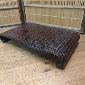 ヴィンテージ 日本製 カダイ盆栽台 1950年代 木製漆塗り台 希少美術品 A1-19