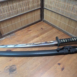 Japanese Vintage 1980s Dragon Katana Replica Sword | Stainless Steel Blade | Small Size | Not Sharp | Gov’t Auction | Samurai Decor C120