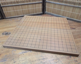 Vintage Japanisches Go-Brett 1960er Jahre Klapp - Handgravierter Goban aus Holz CS96