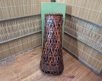 Japanischer Ikebana Bambus Kago Korb mit Original Box Teezeremonie Blumenkunst QQ18