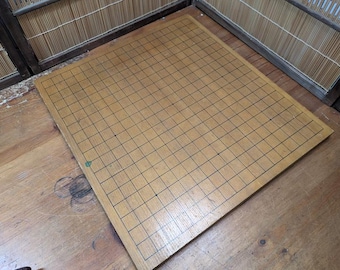 Japansk vintage Go & Shogi dubbelsidig träskiva från 1980-talet, tung Japan-auktion C125