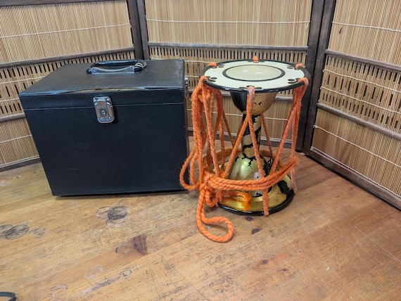 Japanese Kotsuzumi Drum Lacquer Maki-e Boxed Classical Instrument Auction JP C267