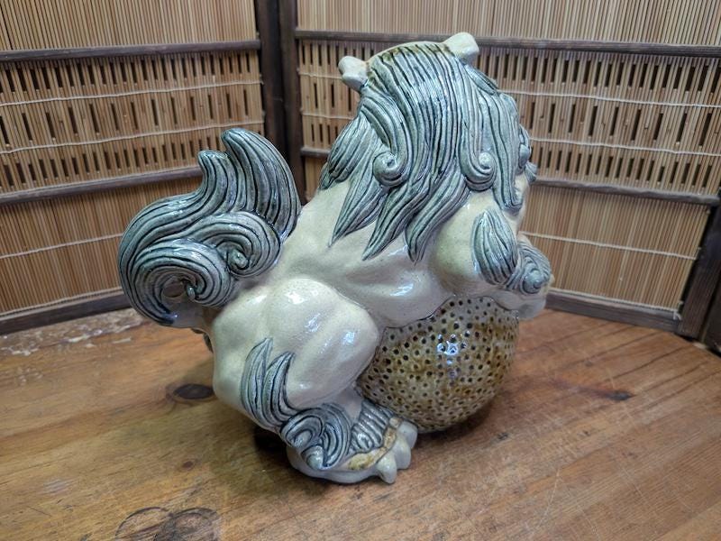 Traditional Okinawa Japan Shisa Shishi Giant Masterpiece Home