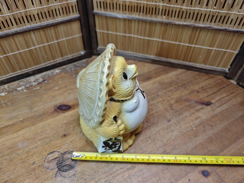 Japanese Vintage Tanuki Shigaraki Ware Pottery Raccoon Dog Statue Japan Auction UU5 image 9