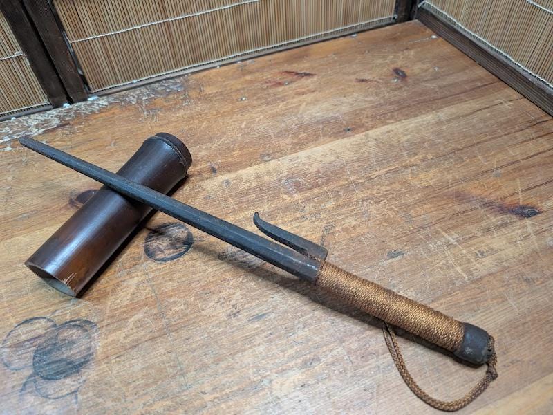 1800年代の日本の江戸時代の十手鉄製警棒、侍の遺物 R15 - Etsy 日本
