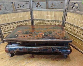 Extremely Rare Edo Era 1800s Japanese Okinawa Bonsai Kadai Lacquer Table C419