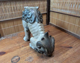 非常に希少な1800年代の日本のアンティーク狛犬シーサー守護獅子像