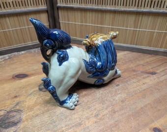 ヴィンテージ シーサー像 沖縄 右側面 男性 縁起物 日本オークション