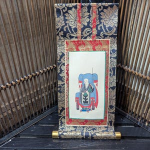 Authentic Japanese Antique scrolling wall hanging Japanese Buddhist Art Kakejiku 1930s Japanese Handmade wall Art Made in Japan AA5