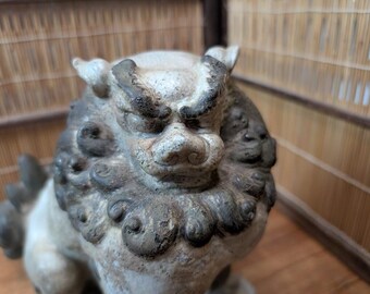 非常に希少な1800年代の日本のアンティーク狛犬シーサー守護獅子像